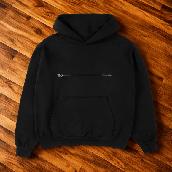 Taylor Swift TTPD The Tortured Poets Department Hoodie Black Sz L NWOT Authentic - Picture 3 of 7